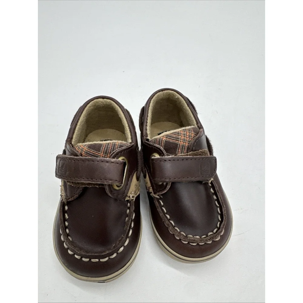 Sperry Infant Top Sider Boat Shoes Brown Leather 2 M‎